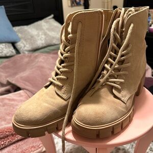 Tan Lace-Up Women's Boots